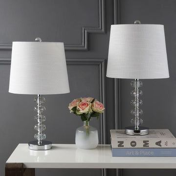 Kevin 22" Glass/Metal LED Table Lamp - JONATHAN Y